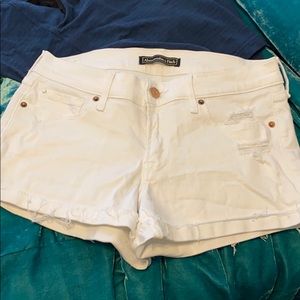 Abercrombie and Fitch white cuff distressed shorts
